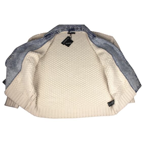 Blank NYC Mixed Media Shacket Womens M Denim Wool Jacket NWT Oversized - Picture 3 of 13